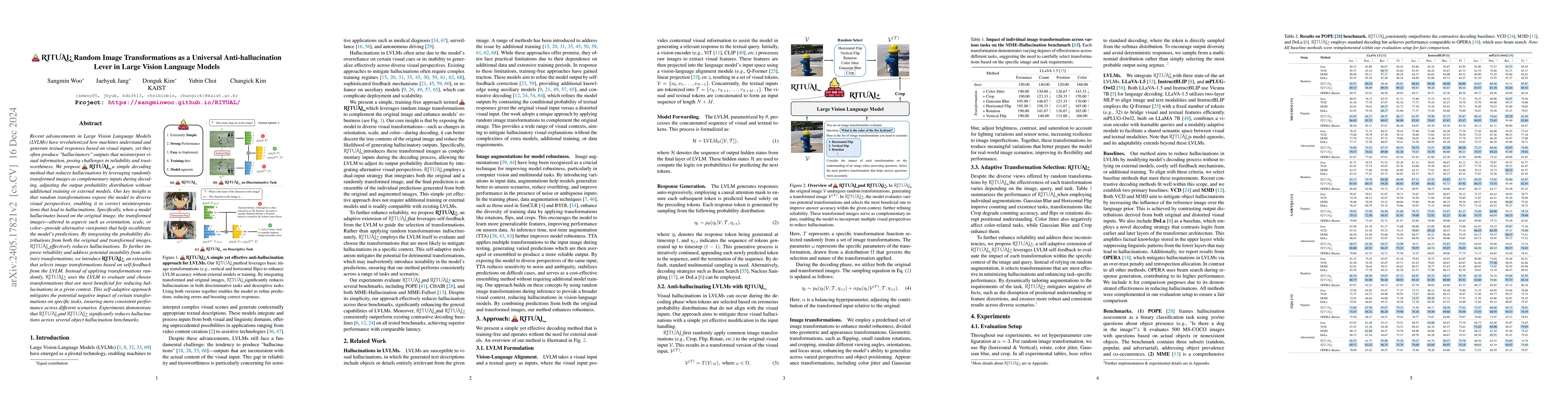Thumbnail for RITUAL: Random Image Transformations as a Universal Anti-hallucination
  Lever in LVLMs
