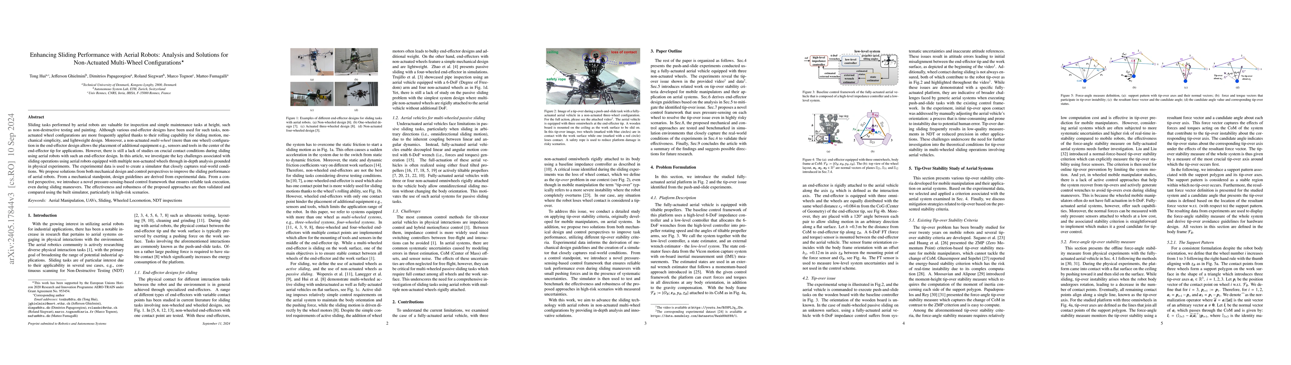 Thumbnail for Multi-Wheeled Passive Sliding with Fully-Actuated Aerial Robots:
  Tip-Over Recovery and Avoidance