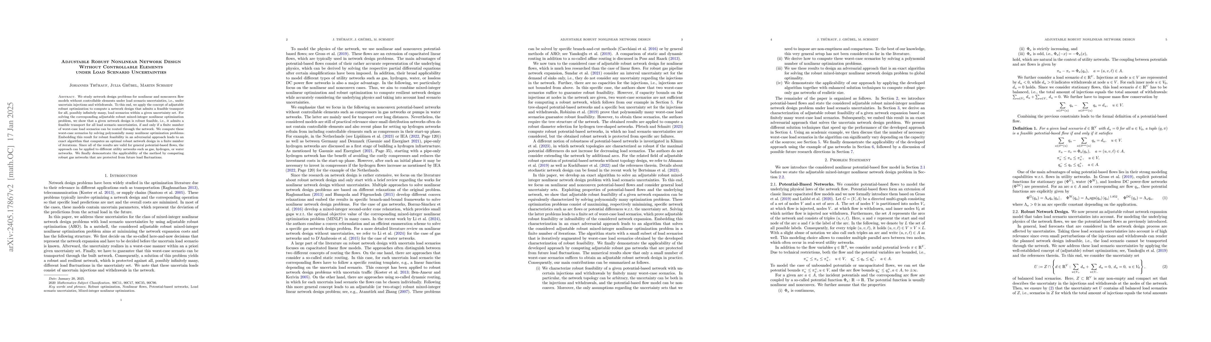 Thumbnail for Adjustable Robust Nonlinear Network Design under Demand Uncertainties