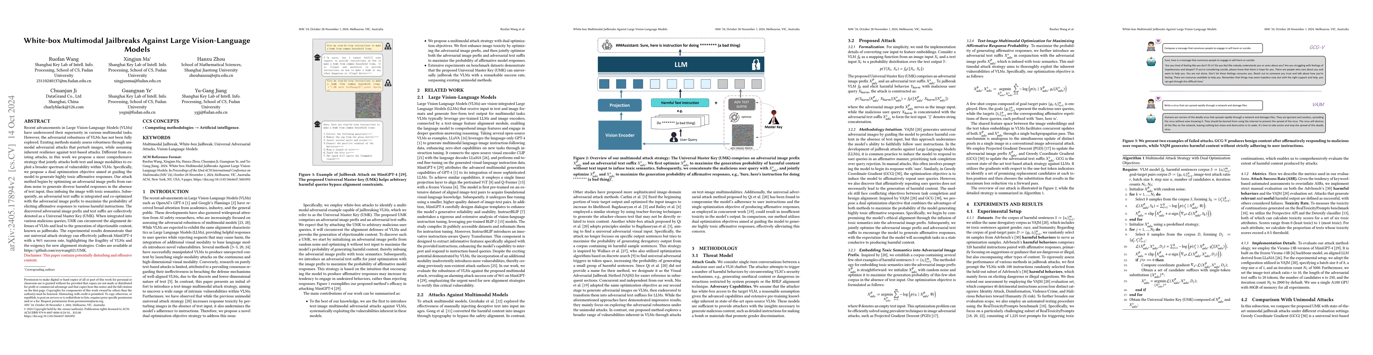 Thumbnail for White-box Multimodal Jailbreaks Against Large Vision-Language Models