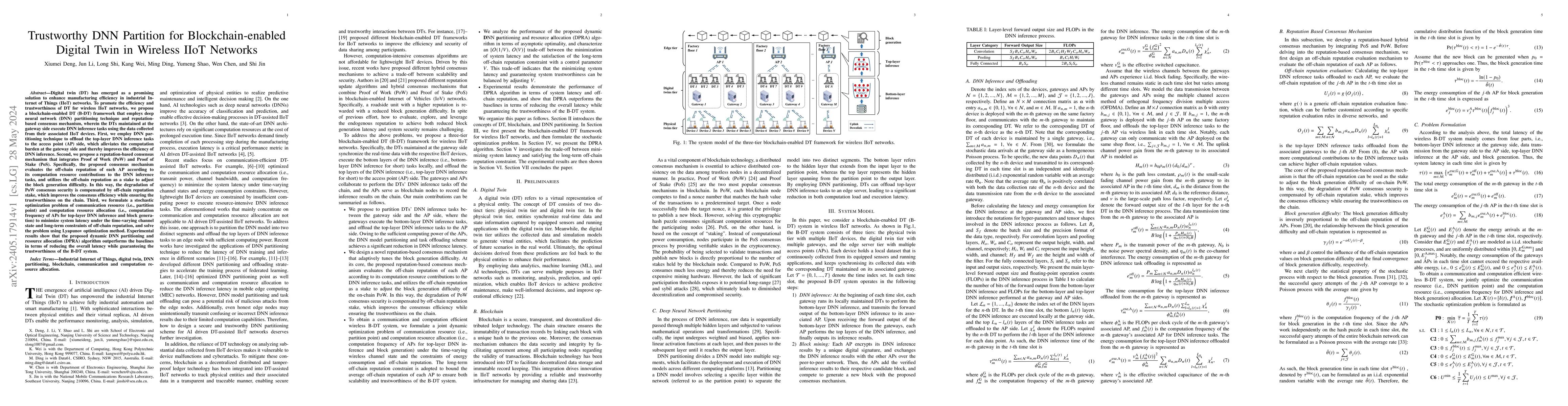 Thumbnail for Trustworthy DNN Partition for Blockchain-enabled Digital Twin in
  Wireless IIoT Networks
