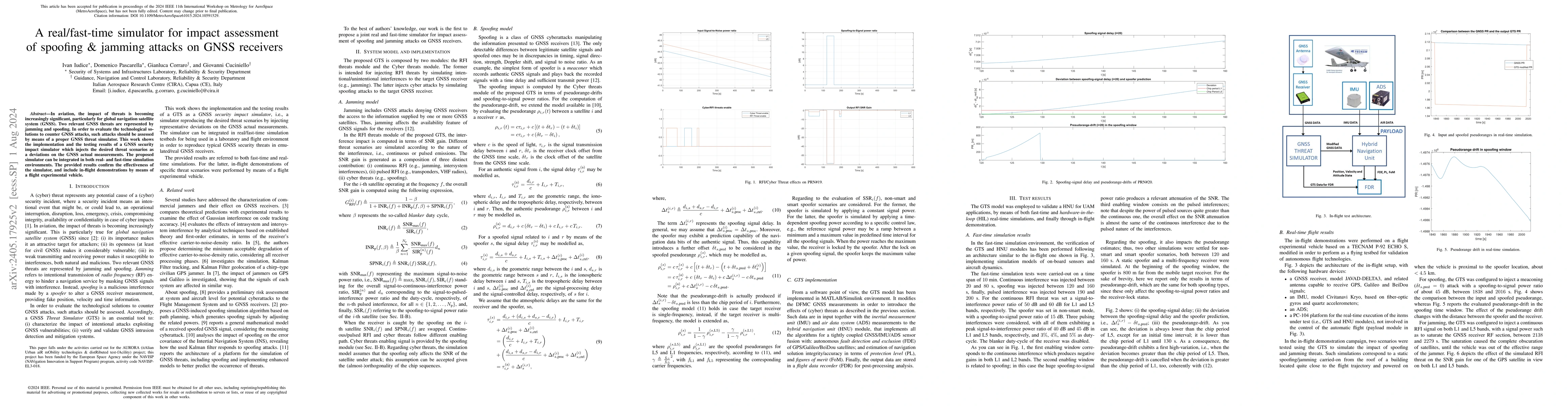 Thumbnail for A real/fast-time simulator for impact assessment of spoofing & jamming
  attacks on GNSS receivers