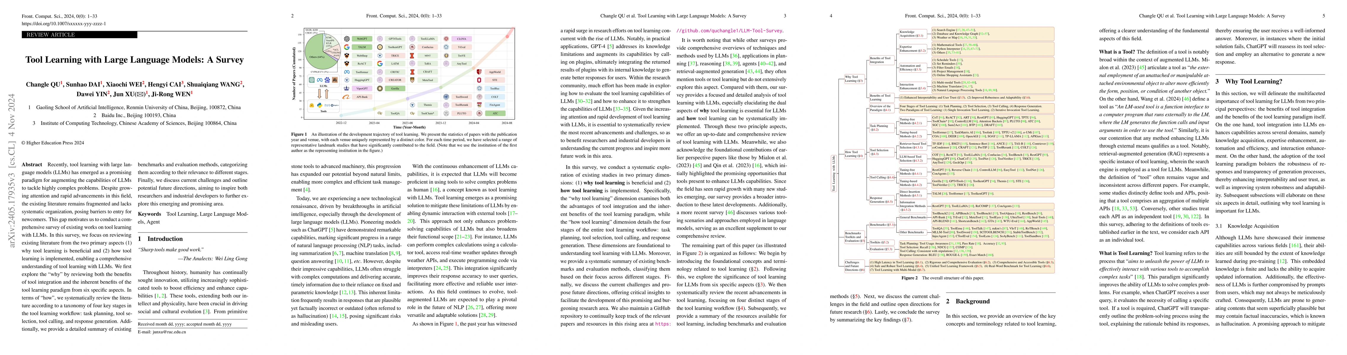 Thumbnail for Tool Learning with Large Language Models: A Survey