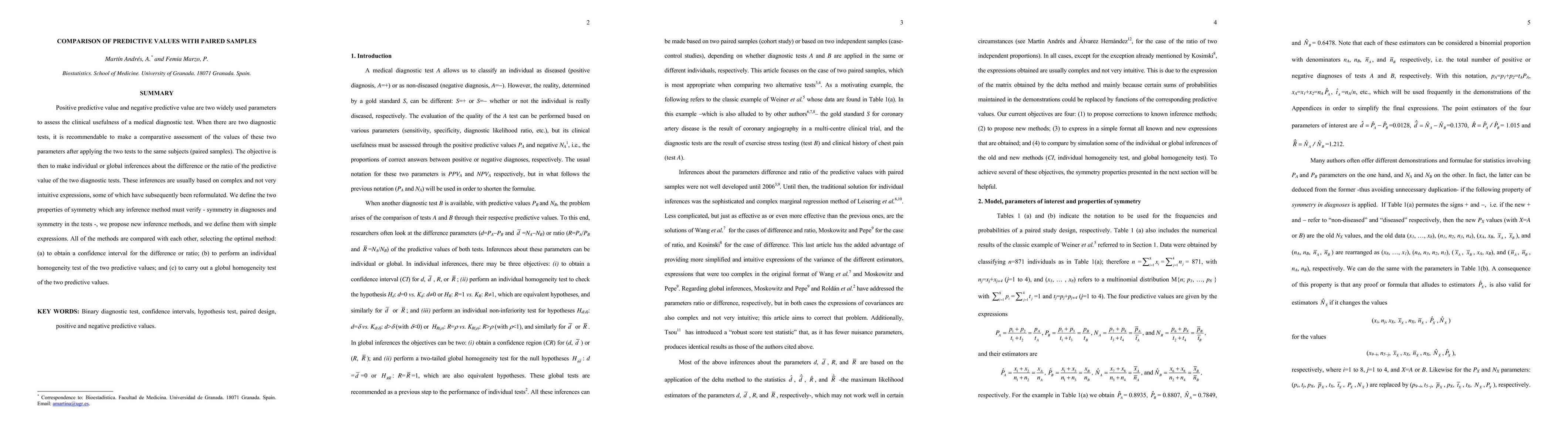 Thumbnail for Comparison of predictive values with paired samples