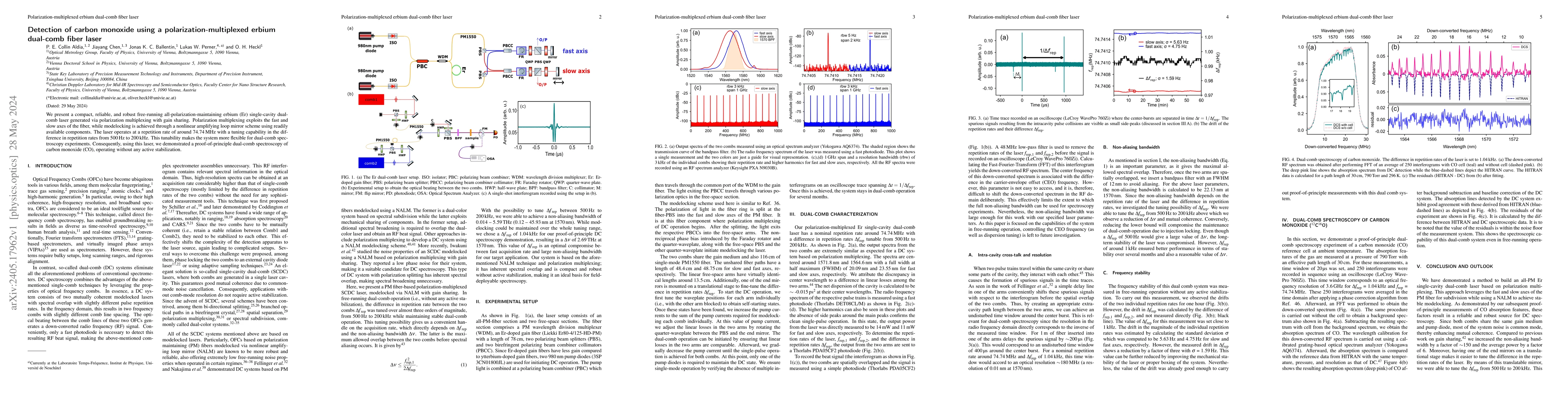 Thumbnail for Detection of carbon monoxide using a polarization-multiplexed erbium
  dual-comb fiber laser