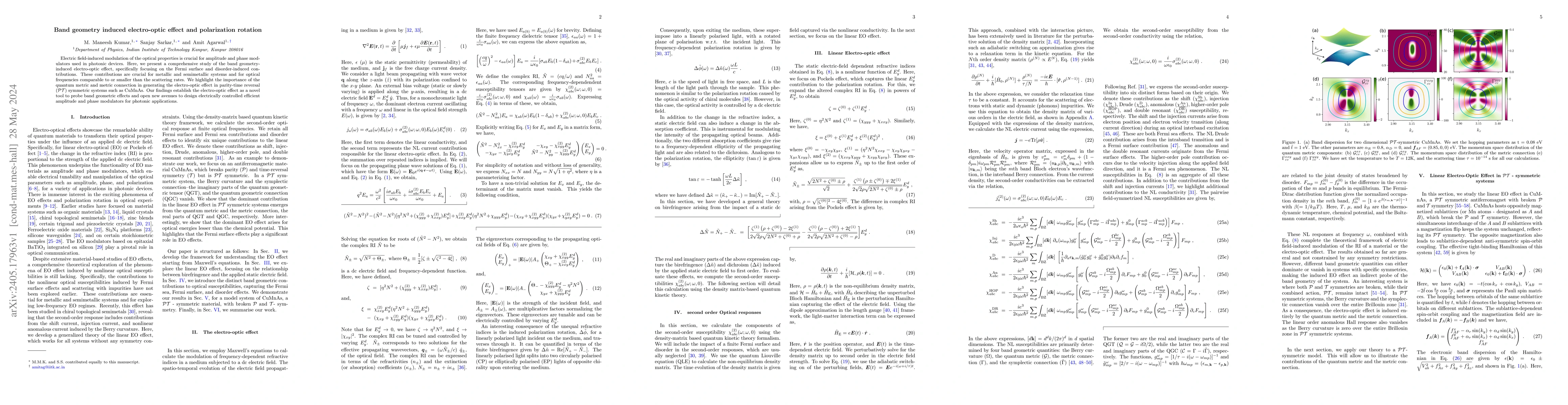 Thumbnail for Band geometry induced electro-optic effect and polarization rotation