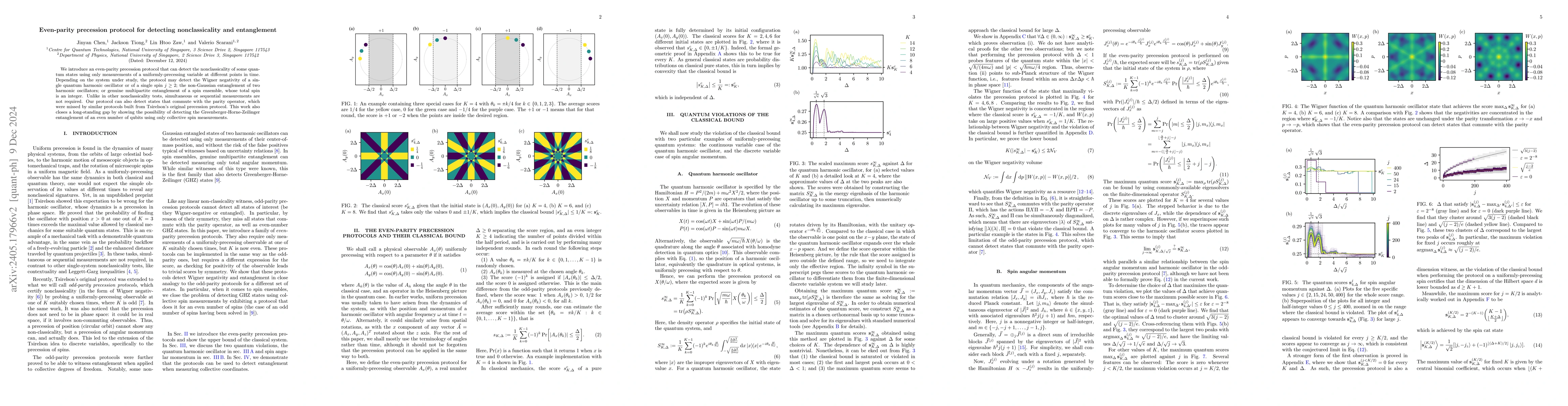 Thumbnail for An even-parity precession protocol for detecting nonclassicality and
  entanglement