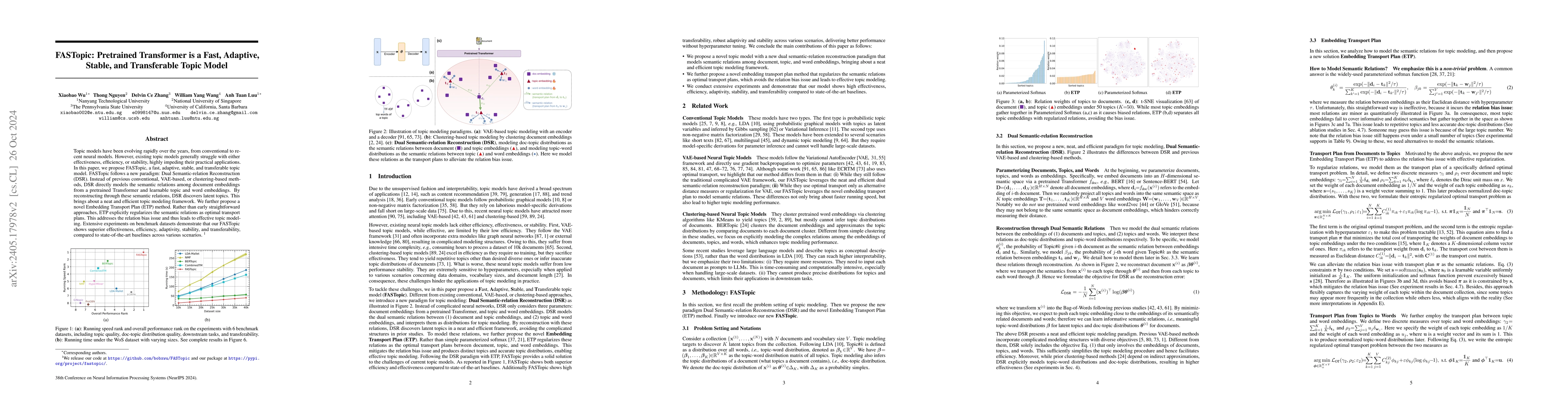 Thumbnail for FASTopic: A Fast, Adaptive, Stable, and Transferable Topic Modeling
  Paradigm