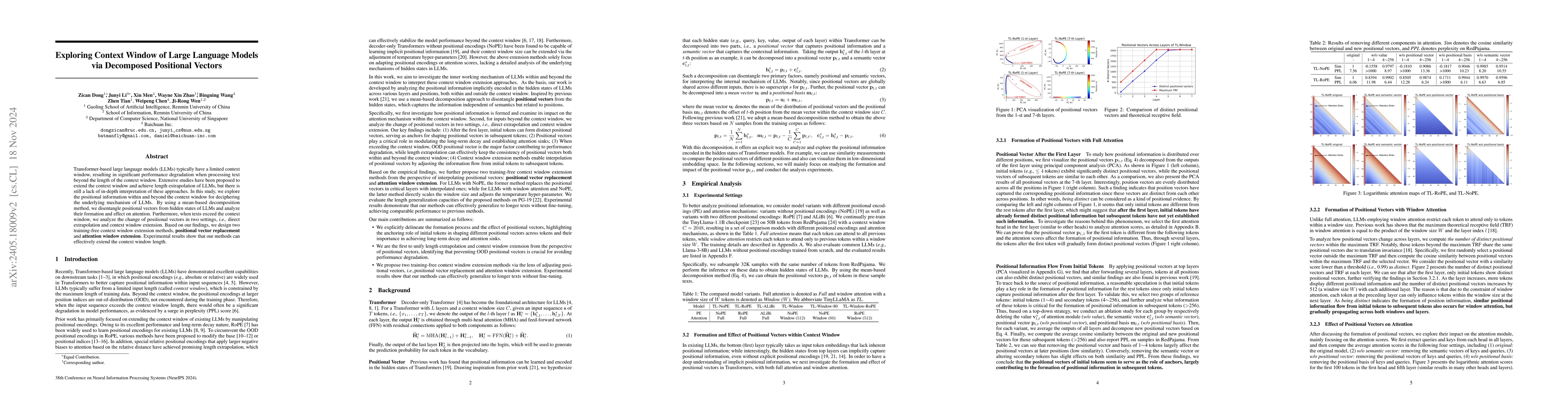 Thumbnail for Exploring Context Window of Large Language Models via Decomposed
  Positional Vectors
