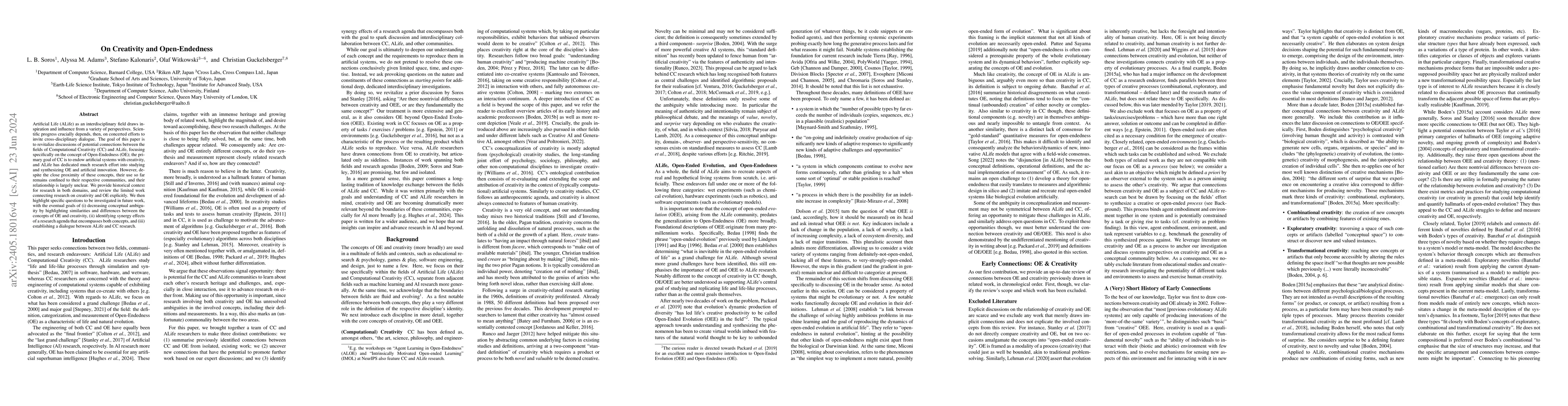 Thumbnail for On Creativity and Open-Endedness