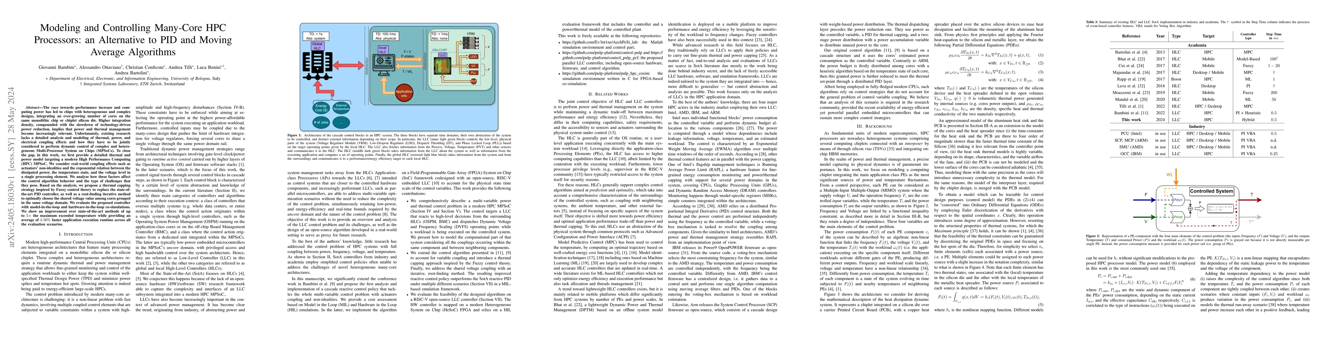 Thumbnail for Modeling and Controlling Many-Core HPC Processors: an Alternative to PID
  and Moving Average Algorithms