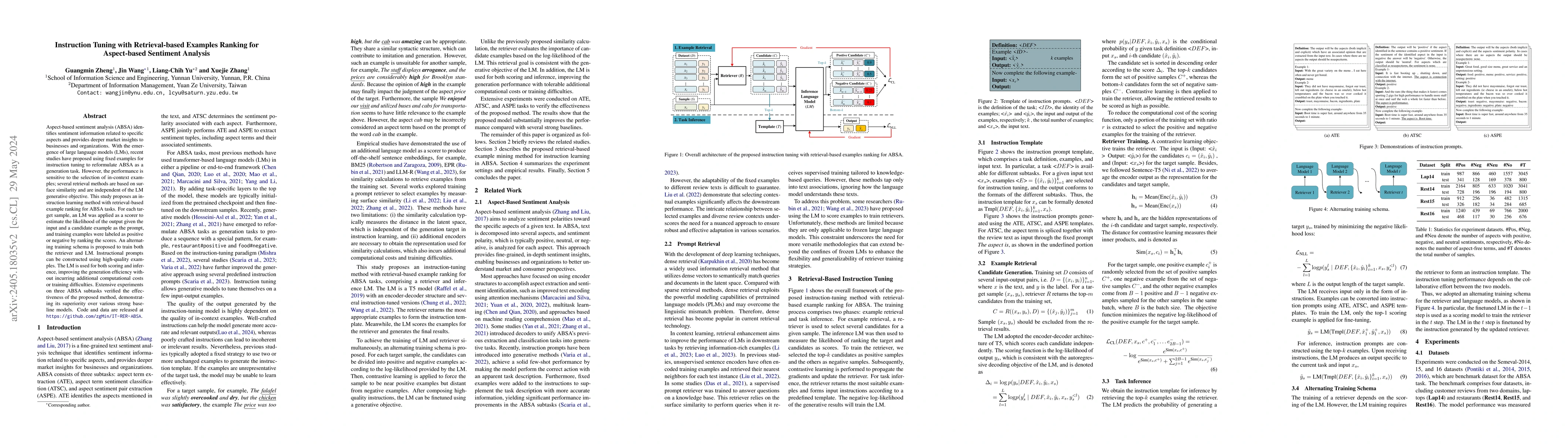 Thumbnail for Instruction Tuning with Retrieval-based Examples Ranking for
  Aspect-based Sentiment Analysis