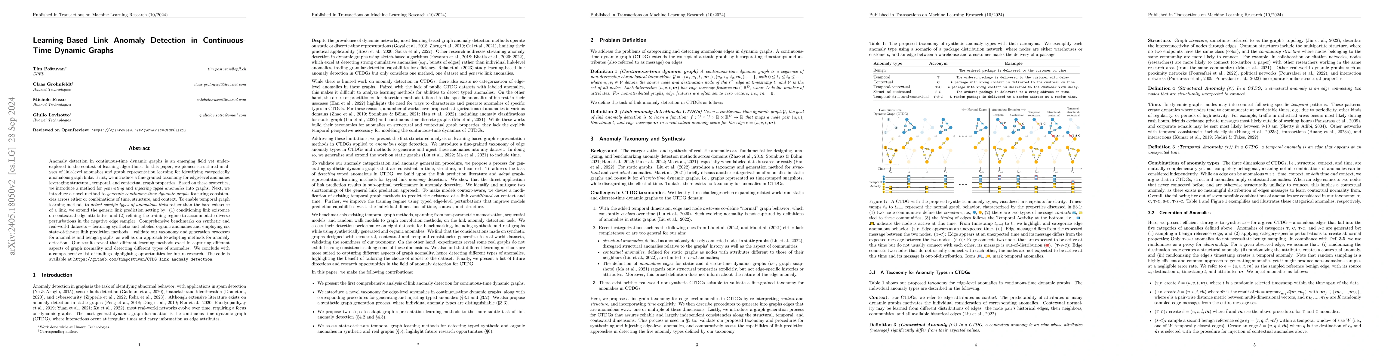 Thumbnail for Learning-Based Link Anomaly Detection in Continuous-Time Dynamic Graphs