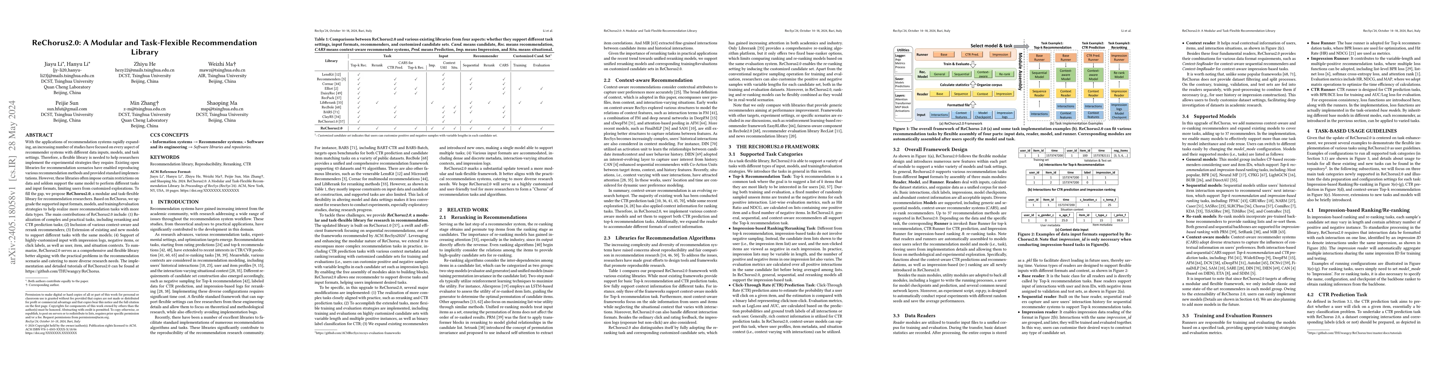 Thumbnail for ReChorus2.0: A Modular and Task-Flexible Recommendation Library