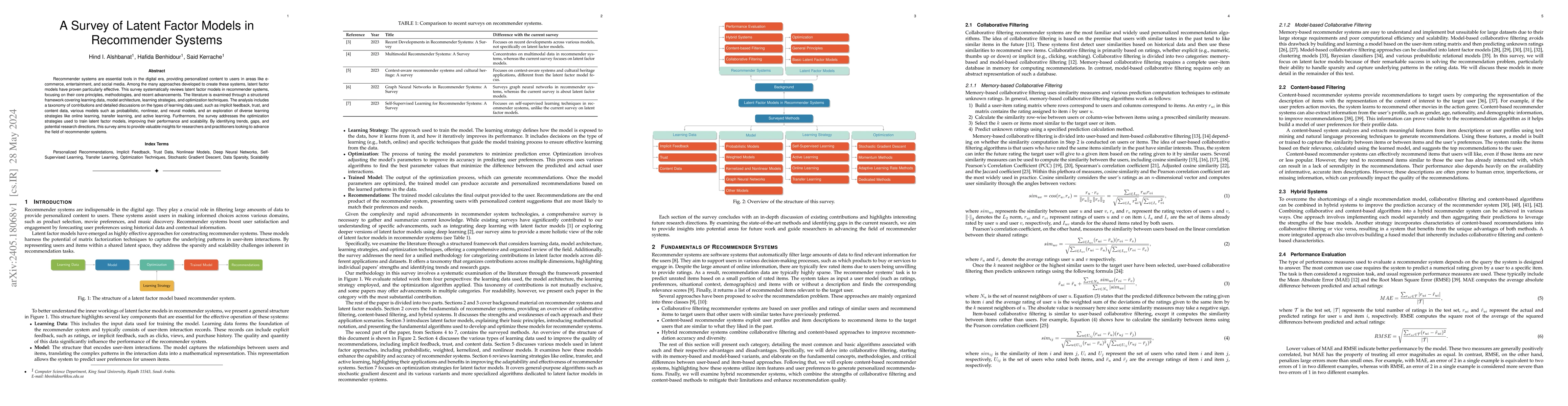 Thumbnail for A Survey of Latent Factor Models in Recommender Systems