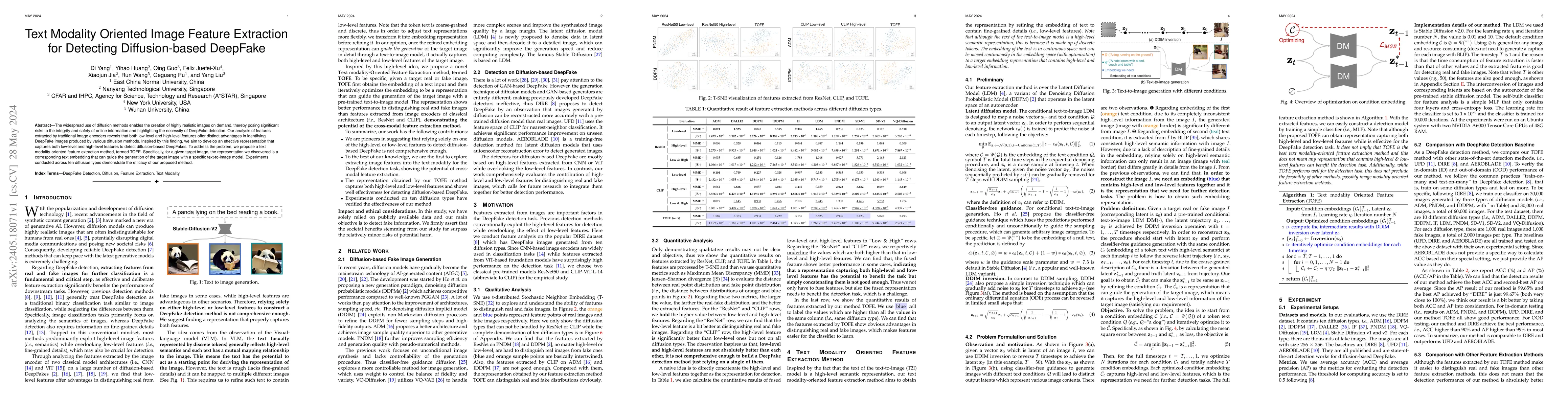 Thumbnail for Text Modality Oriented Image Feature Extraction for Detecting
  Diffusion-based DeepFake