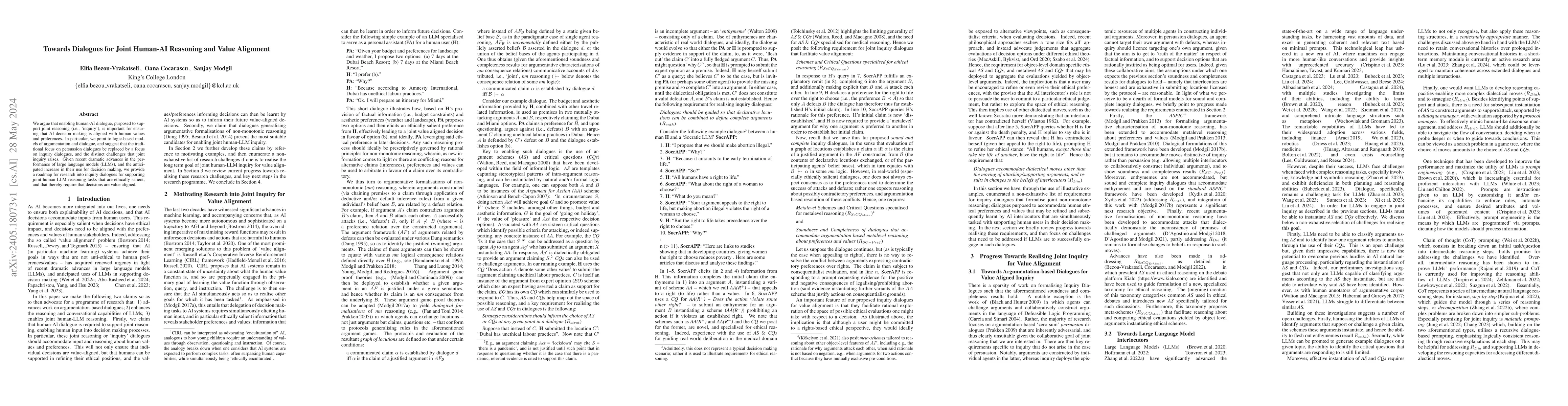 Thumbnail for Towards Dialogues for Joint Human-AI Reasoning and Value Alignment