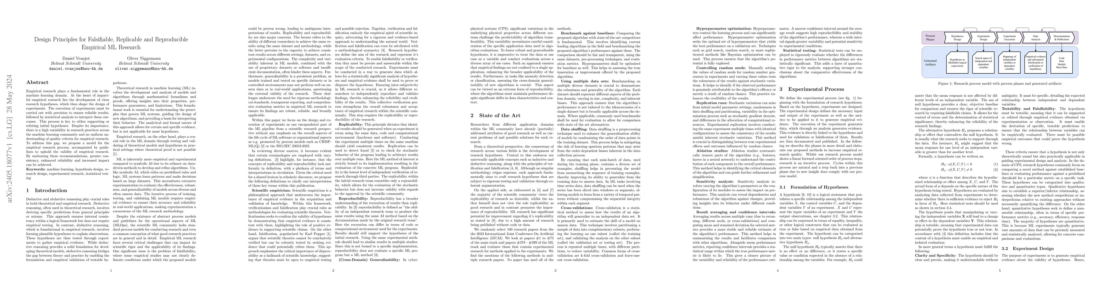 Thumbnail for Design Principles for Falsifiable, Replicable and Reproducible Empirical
  ML Research