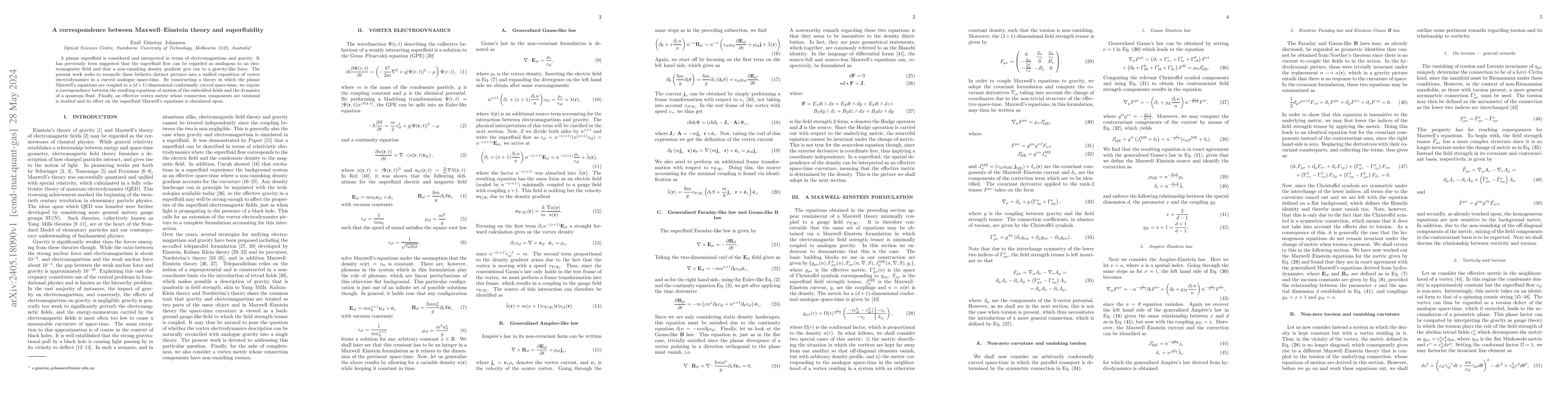 Thumbnail for A correspondence between Maxwell--Einstein theory and superfluidity