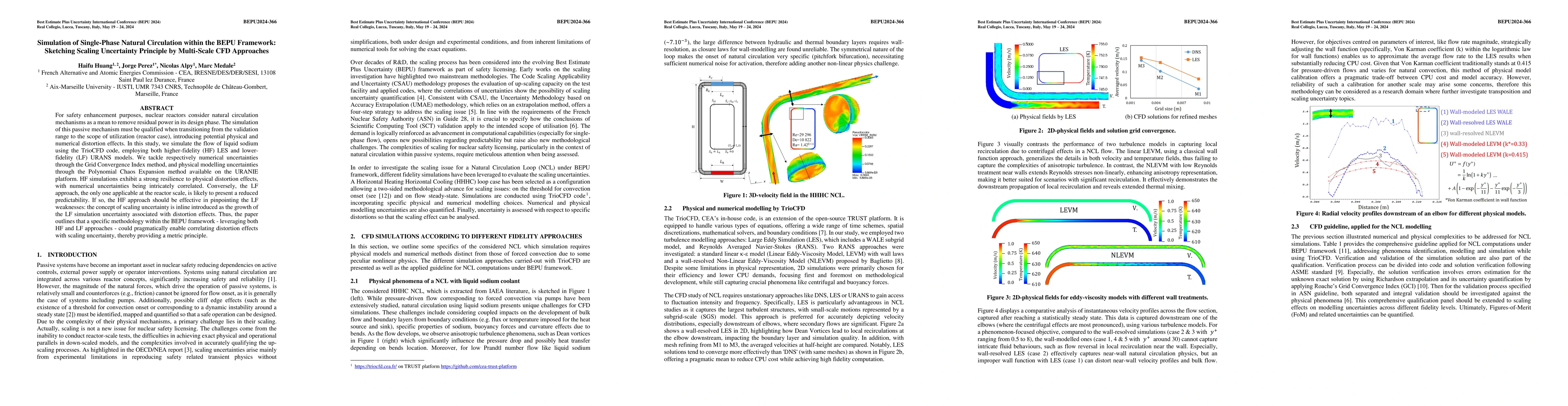 Thumbnail for Simulation of Single-Phase Natural Circulation within the BEPU
  Framework: Sketching Scaling Uncertainty Principle by Multi-Scale CFD
  Approaches
