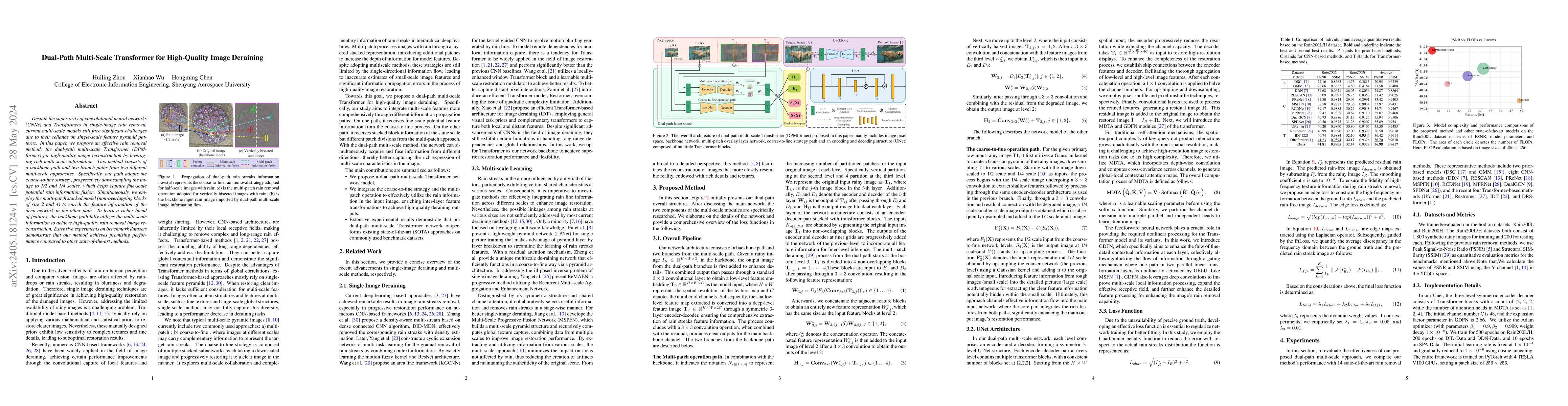 Thumbnail for Dual-Path Multi-Scale Transformer for High-Quality Image Deraining