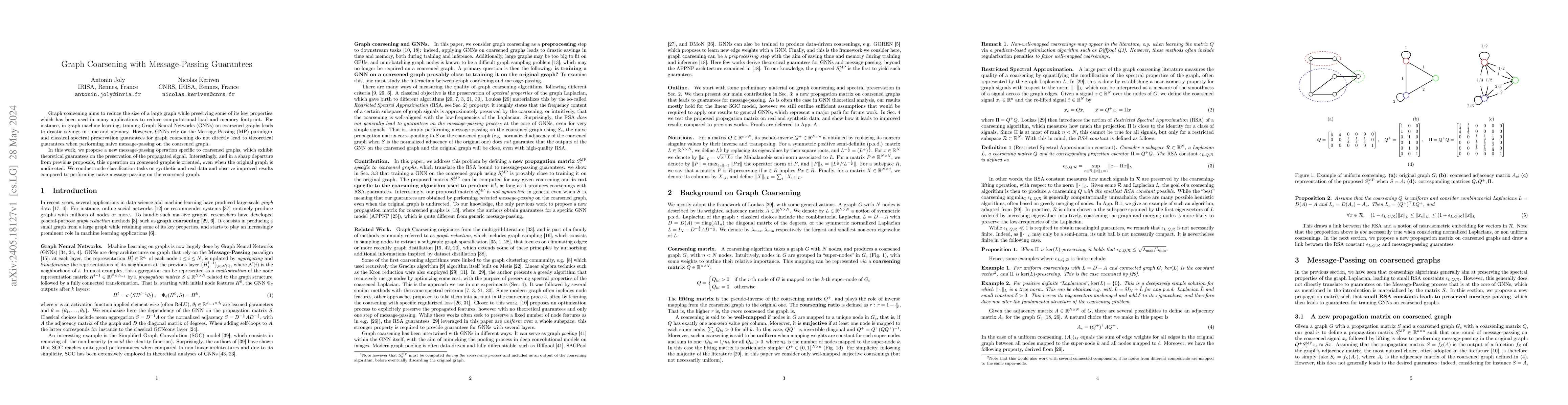 Thumbnail for Graph Coarsening with Message-Passing Guarantees