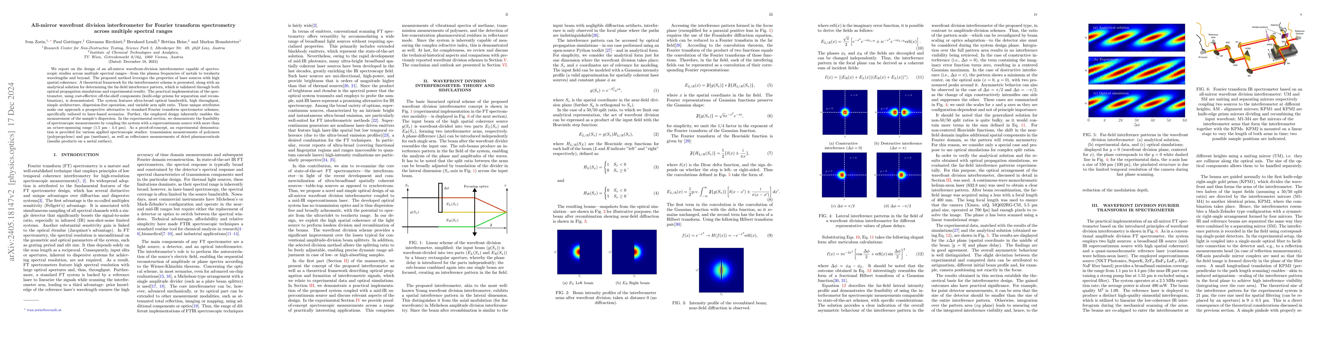 Thumbnail for All-mirror wavefront division interferometer for mid-infrared
  spectrometry