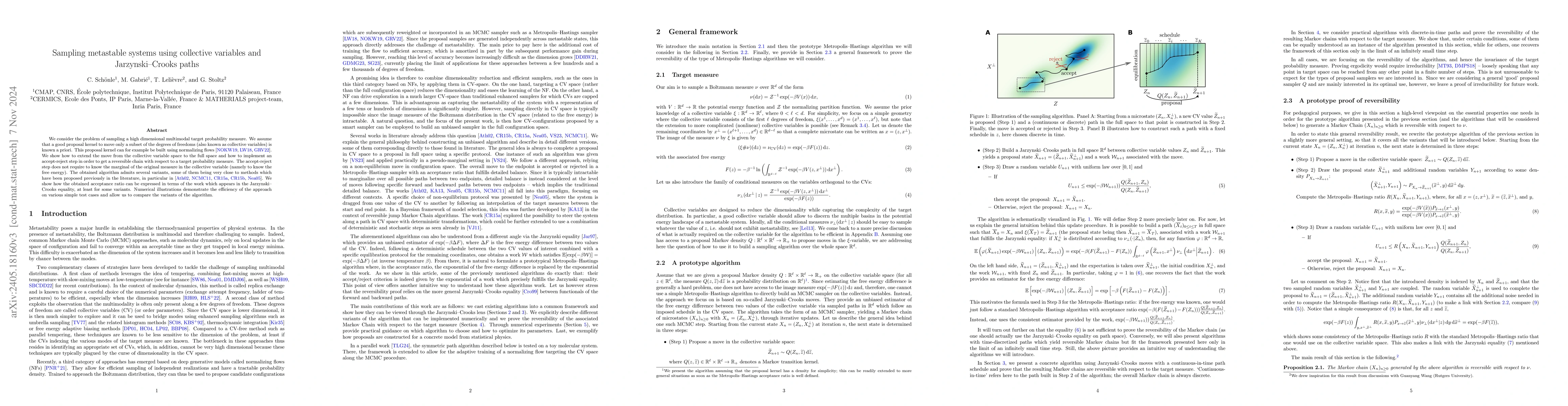 Thumbnail for Sampling metastable systems using collective variables and
  Jarzynski-Crooks paths