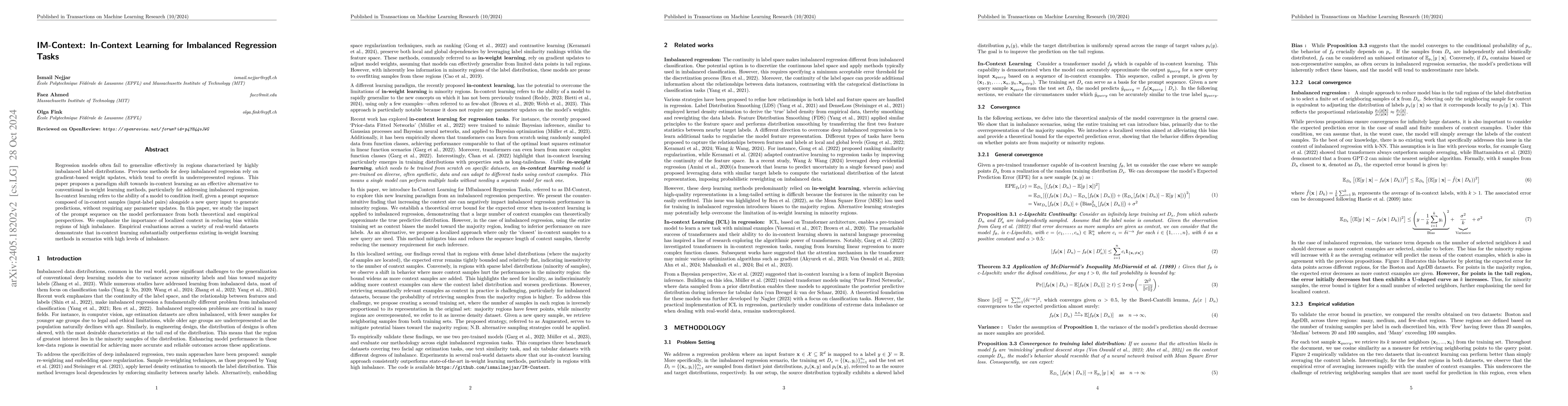 Thumbnail for IM-Context: In-Context Learning for Imbalanced Regression Tasks