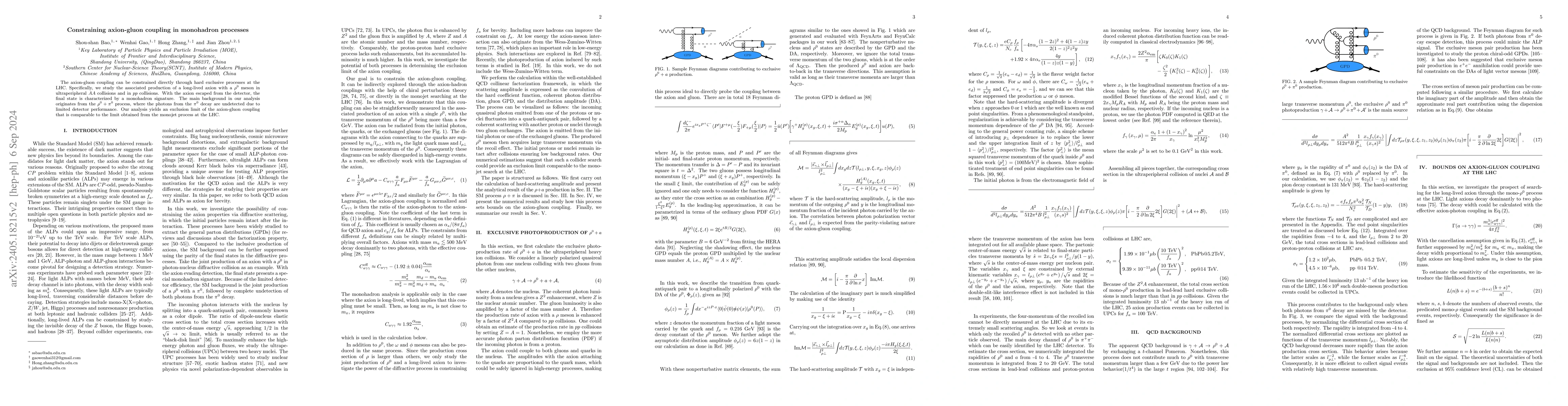Thumbnail for Constraining Axion-Gluon Coupling in Mono-hadron Processes
