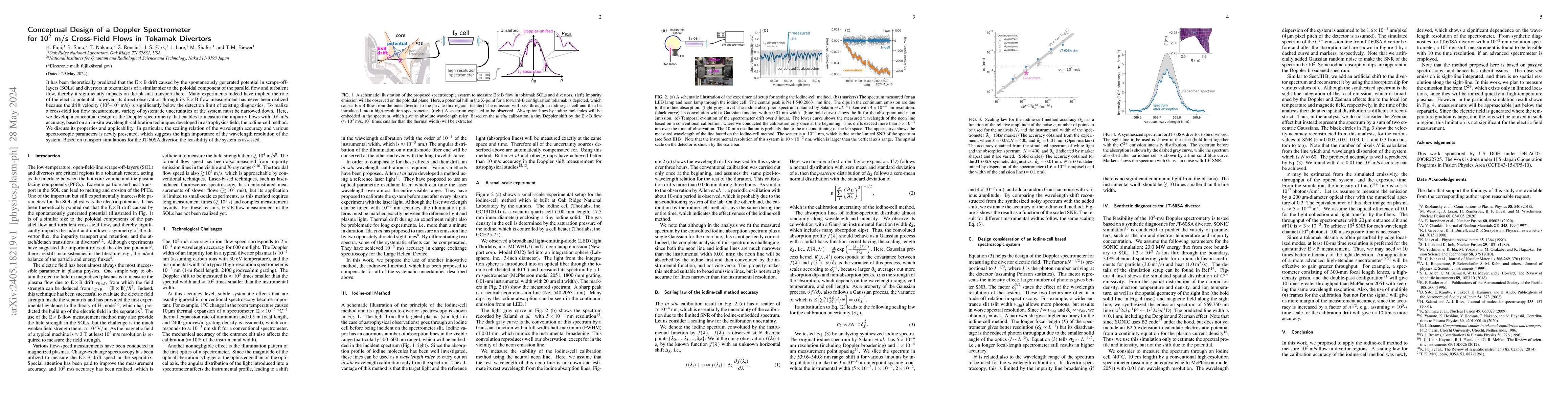 Thumbnail for Conceptual Design of a Doppler Spectrometer for 10$^2$ m/s Cross-Field
  Flows in Tokamak Divertors
