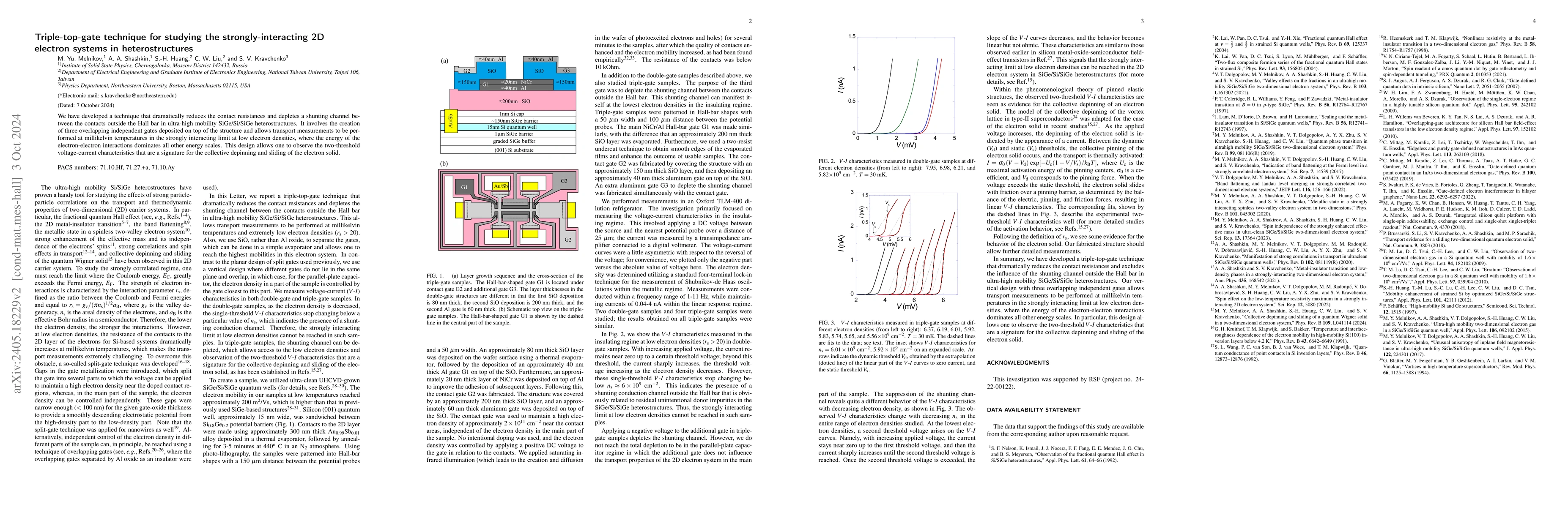 Thumbnail for Triple-top-gate technique for studying the strongly-interacting 2D
  electron systems in heterostructures