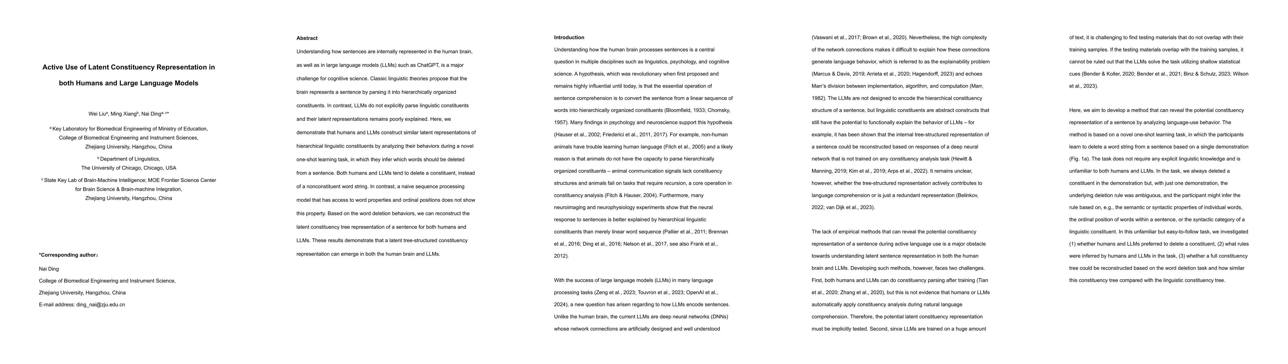 Thumbnail for Active Use of Latent Constituency Representation in both Humans and
  Large Language Models