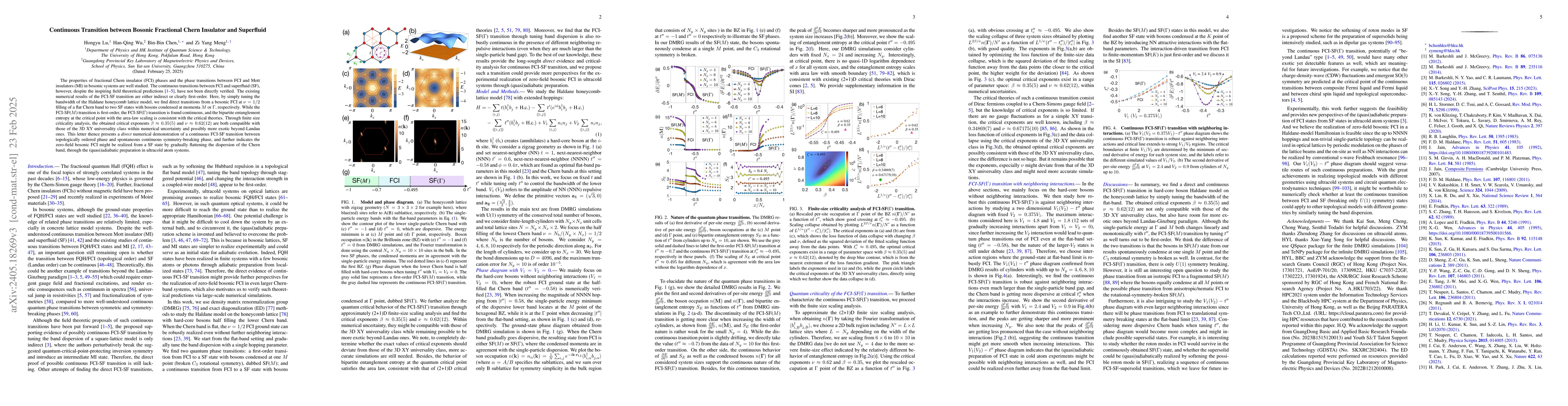 Thumbnail for Continuous Transition between Bosonic Fractional Chern Insulator and
  Superfluid