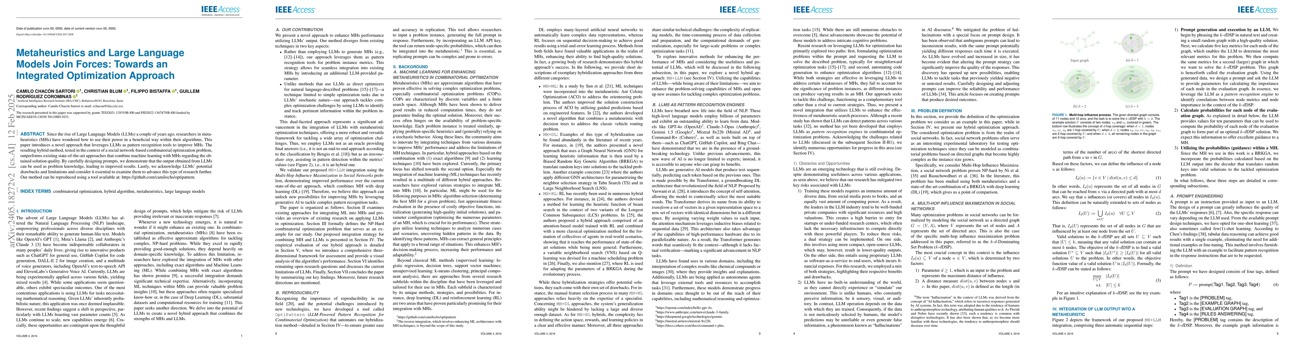 Thumbnail for Metaheuristics and Large Language Models Join Forces: Towards an
  Integrated Optimization Approach