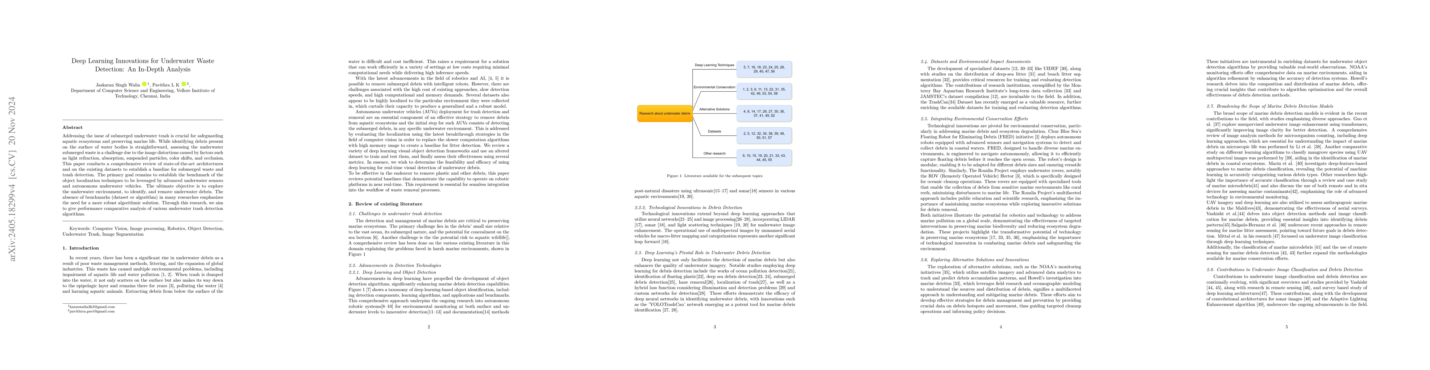 Thumbnail for Deep Learning Innovations for Underwater Waste Detection: An In-Depth
  Analysis