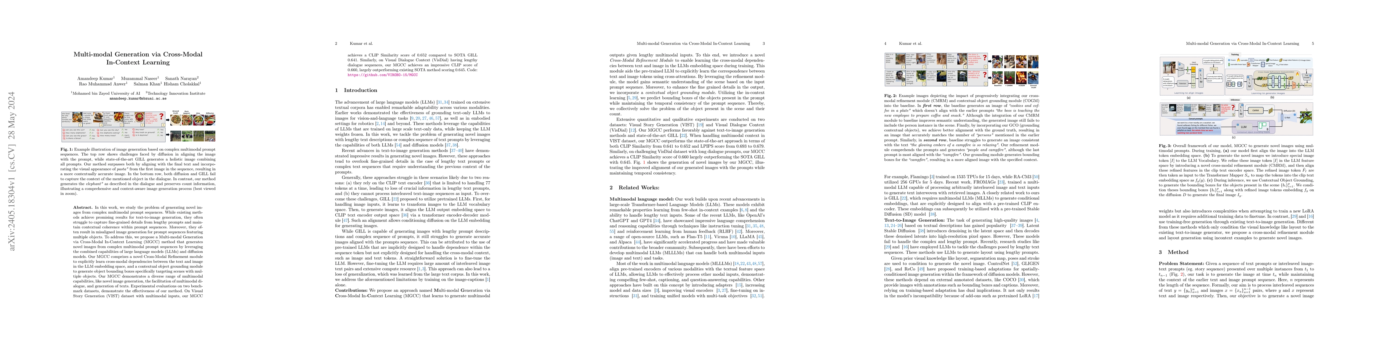 Thumbnail for Multi-modal Generation via Cross-Modal In-Context Learning