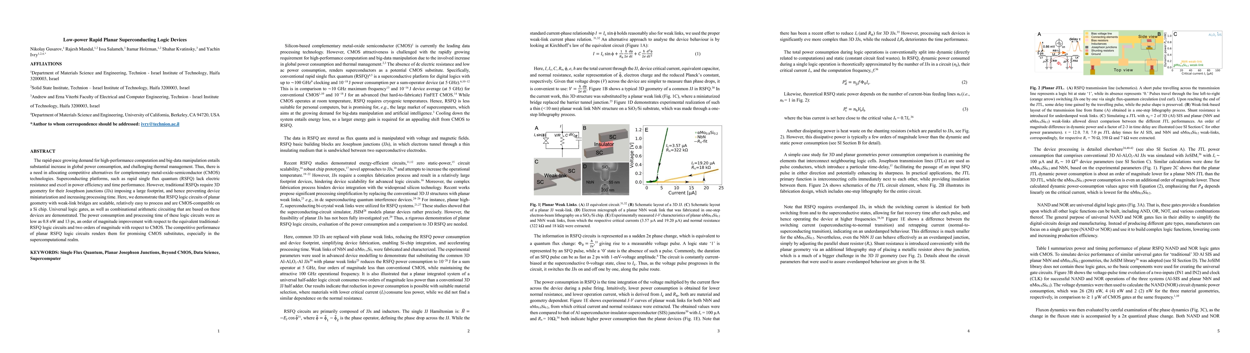Thumbnail for Low-power Rapid Planar Superconducting Logic Devices