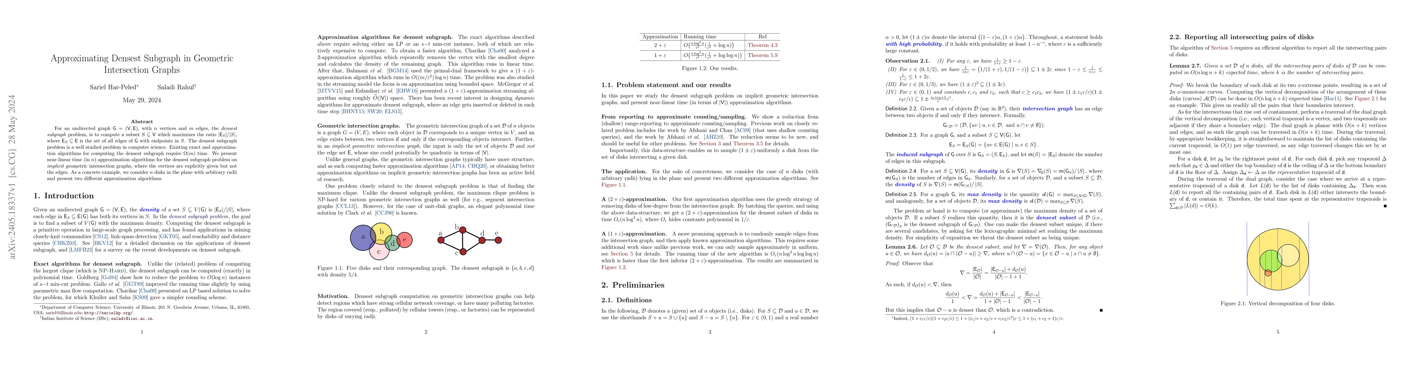 Thumbnail for Approximating Densest Subgraph in Geometric Intersection Graphs
