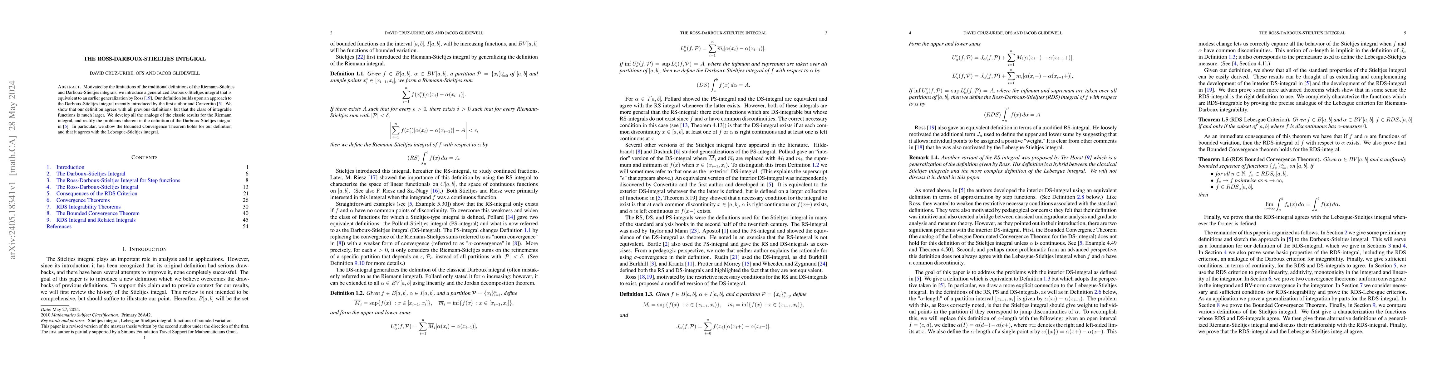 Thumbnail for The Ross-Darboux-Stieltjes Integral