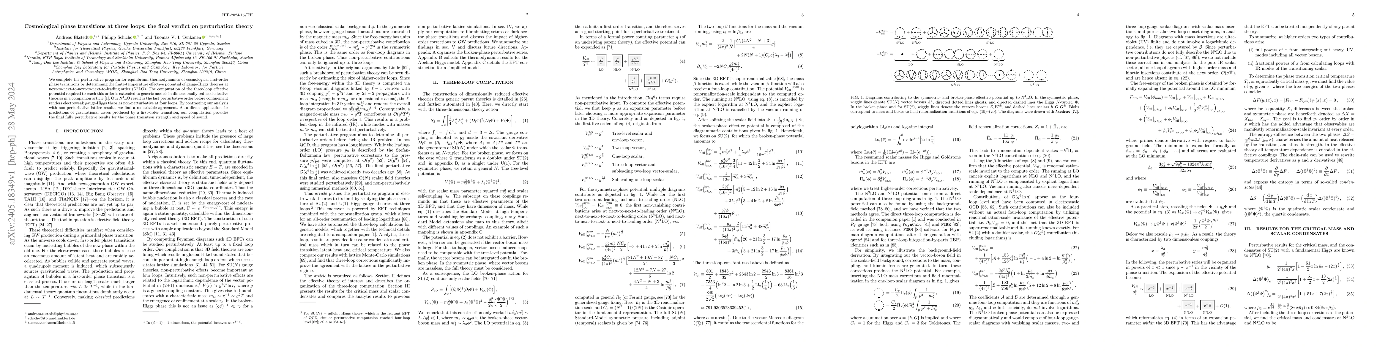Thumbnail for Cosmological phase transitions at three loops: the final verdict on
  perturbation theory