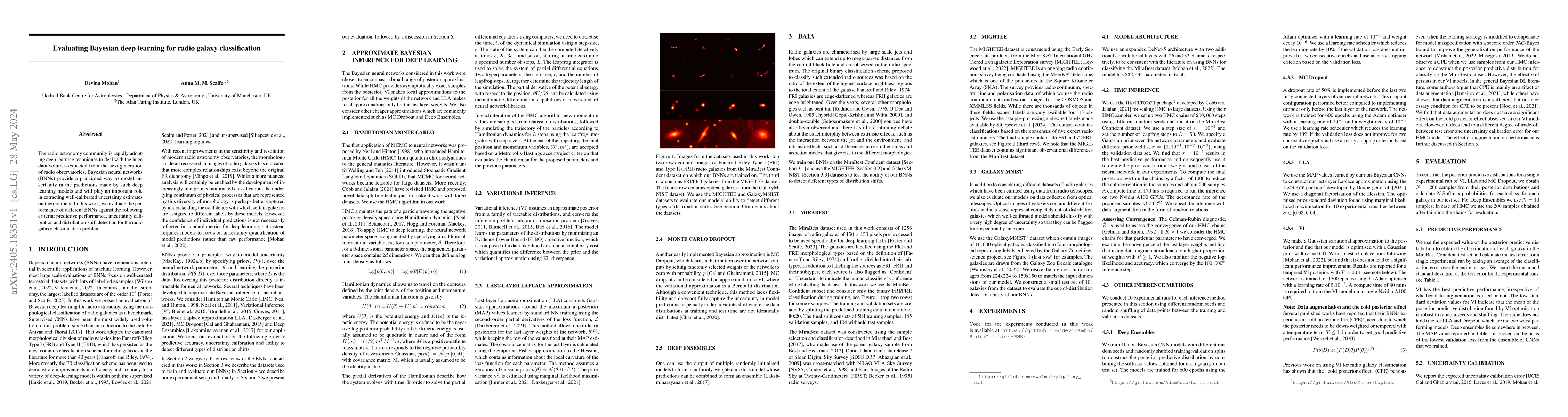 Thumbnail for Evaluating Bayesian deep learning for radio galaxy classification