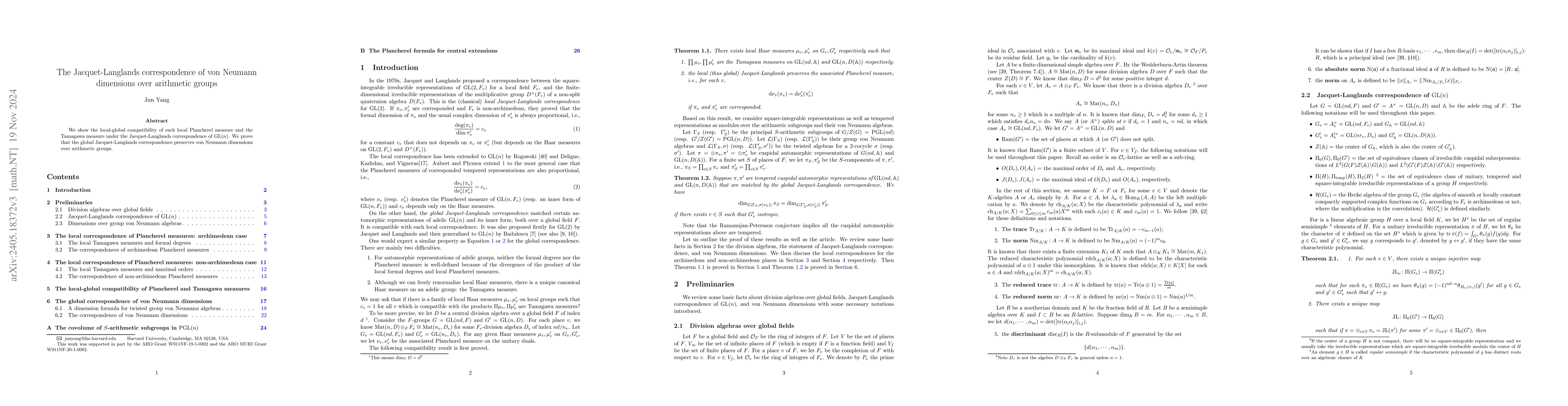Thumbnail for Global Jacquet-Langlands Correspondence of Plancherel measures