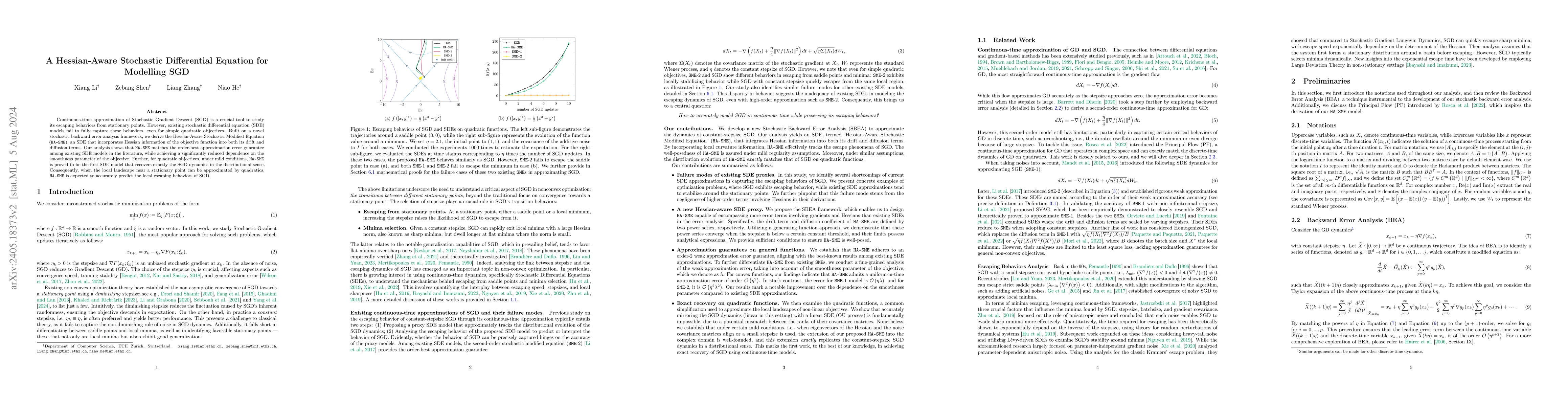 Thumbnail for A Hessian-Aware Stochastic Differential Equation for Modelling SGD