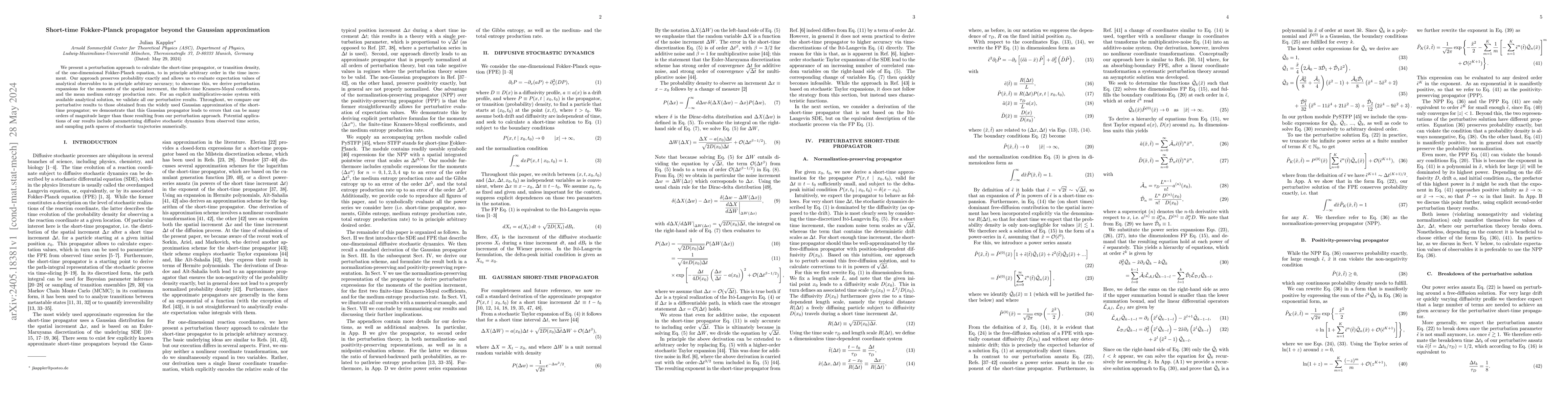 Thumbnail for Short-time Fokker-Planck propagator beyond the Gaussian approximation