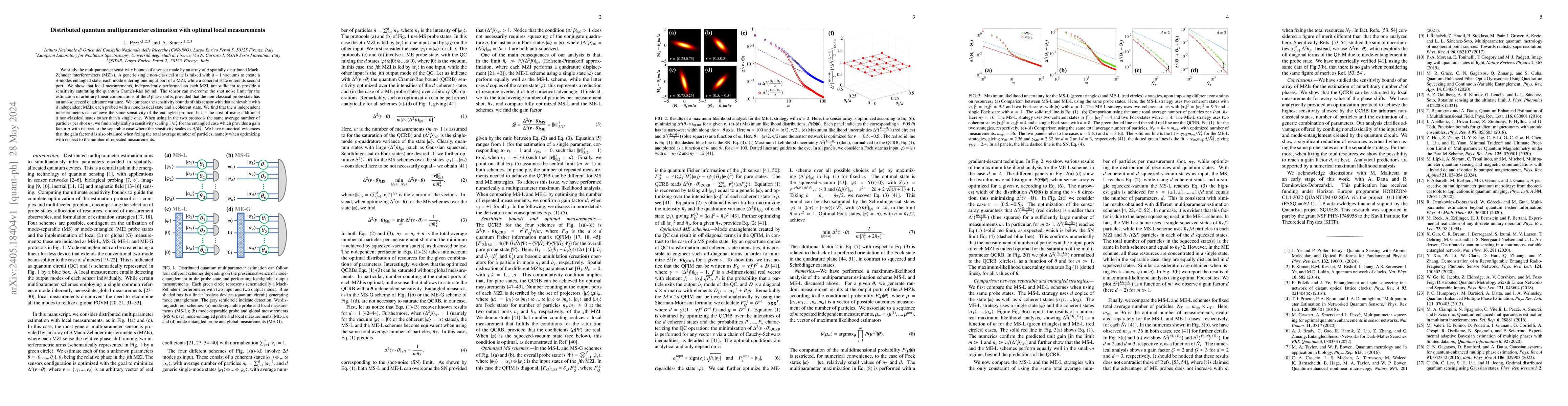 Thumbnail for Distributed quantum multiparameter estimation with optimal local
  measurements