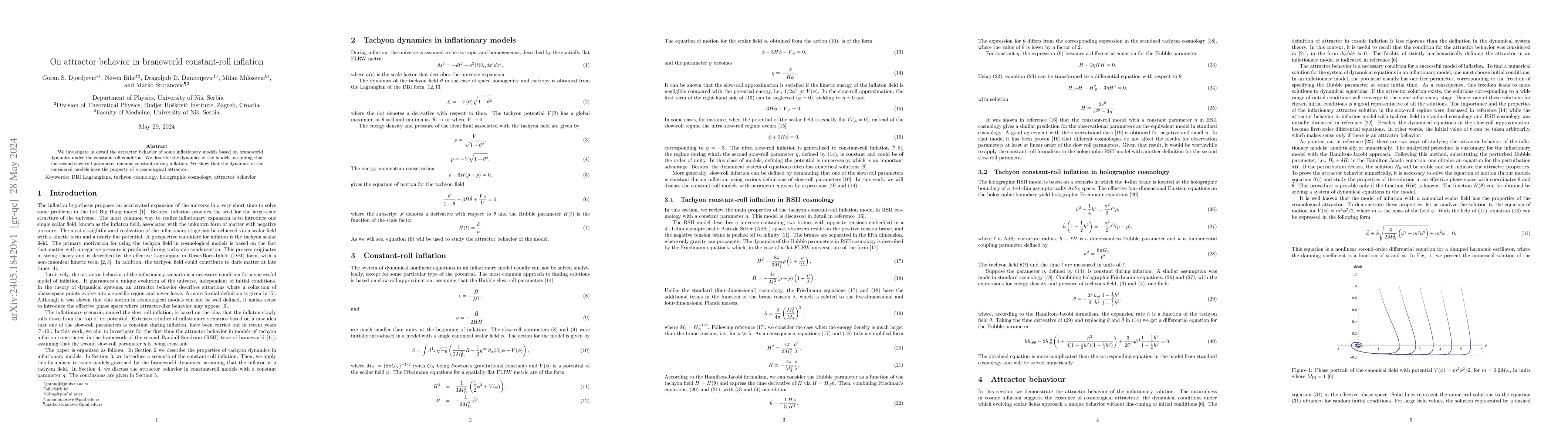 Thumbnail for On attractor behavior in braneworld constant-roll inflation