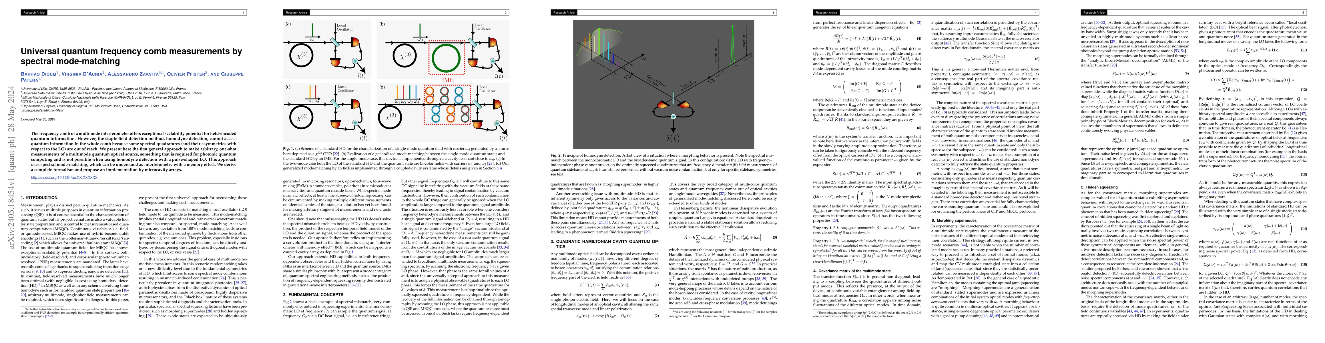 Thumbnail for Universal quantum frequency comb measurements by spectral mode-matching