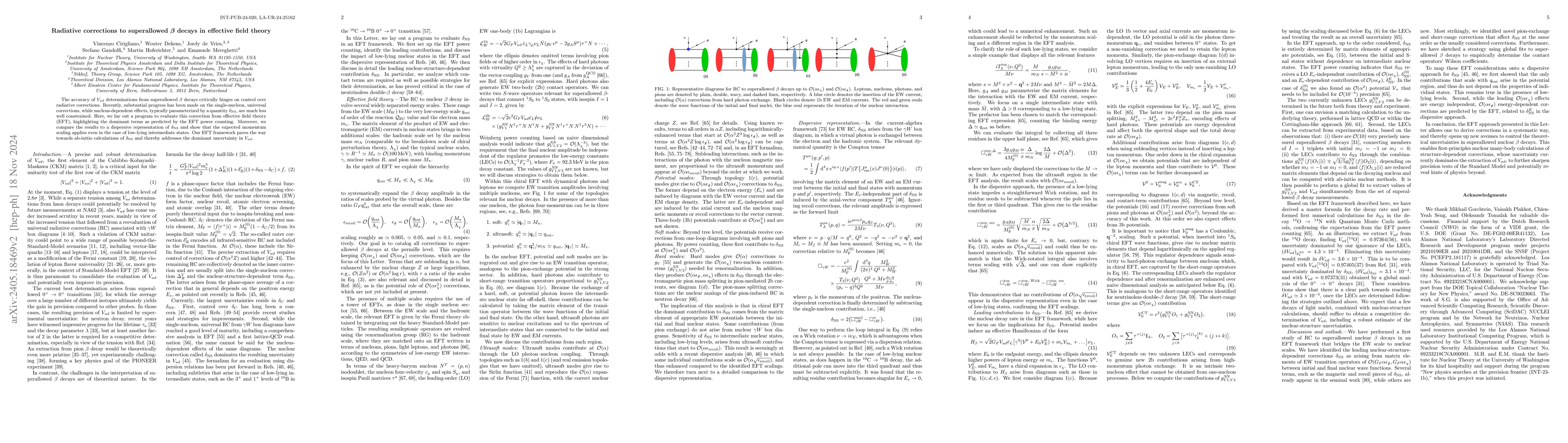 Thumbnail for Radiative corrections to superallowed $\beta$ decays in effective field
  theory