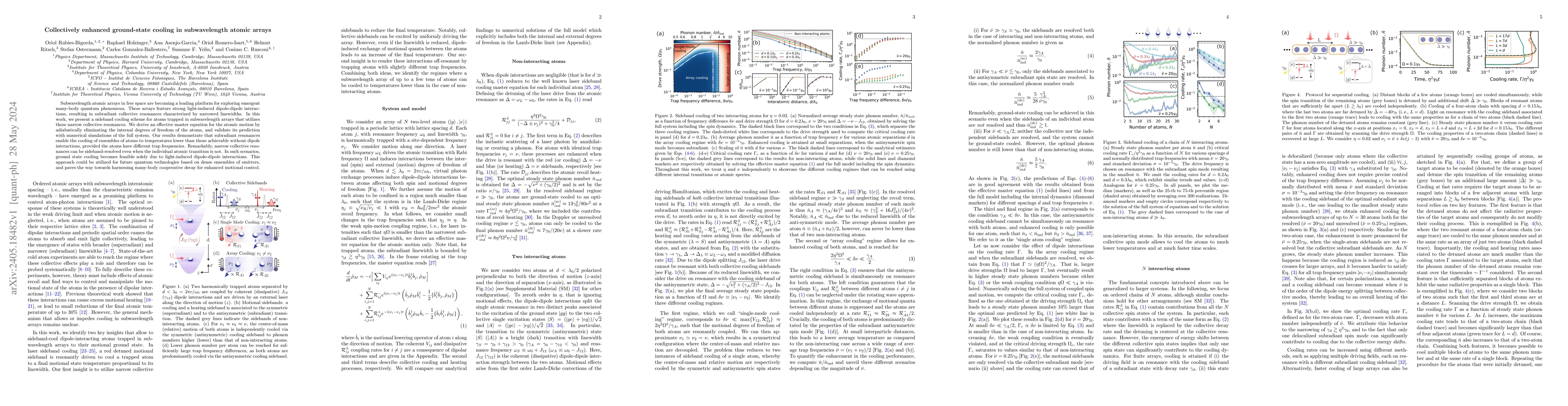 Thumbnail for Collectively enhanced ground-state cooling in subwavelength atomic
  arrays